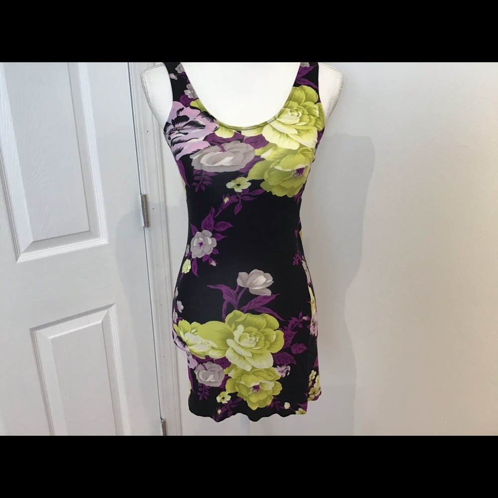 FREE PEOPLE FLORAL VTG TANK DRESS SZ XS